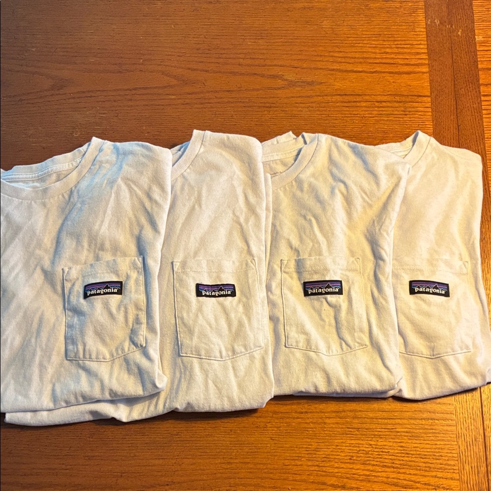 Patagonia White Pocket T-Shirts Organic Cotton - Set of 4 XS regular